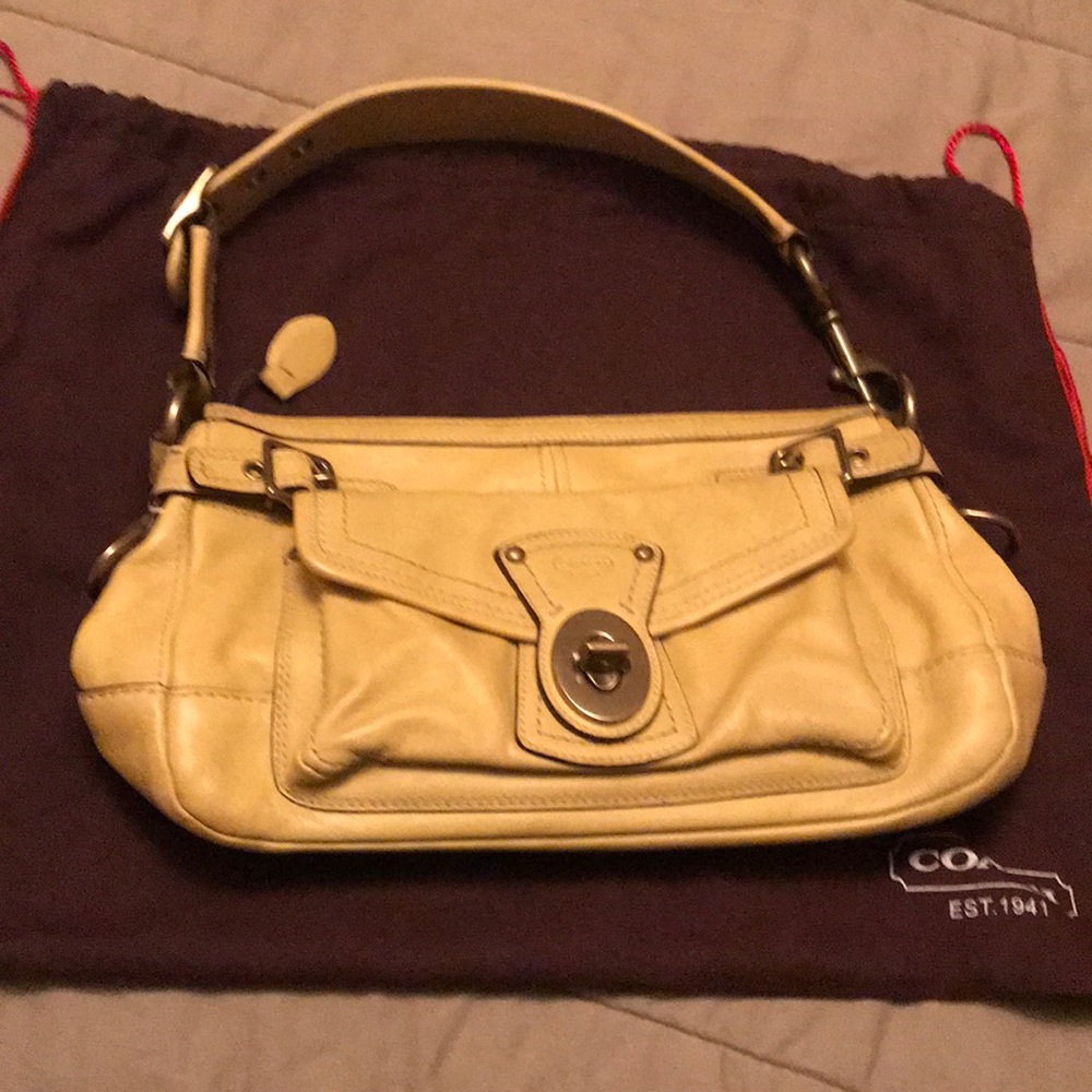 Coach Leather Purse in Seafoam Green.